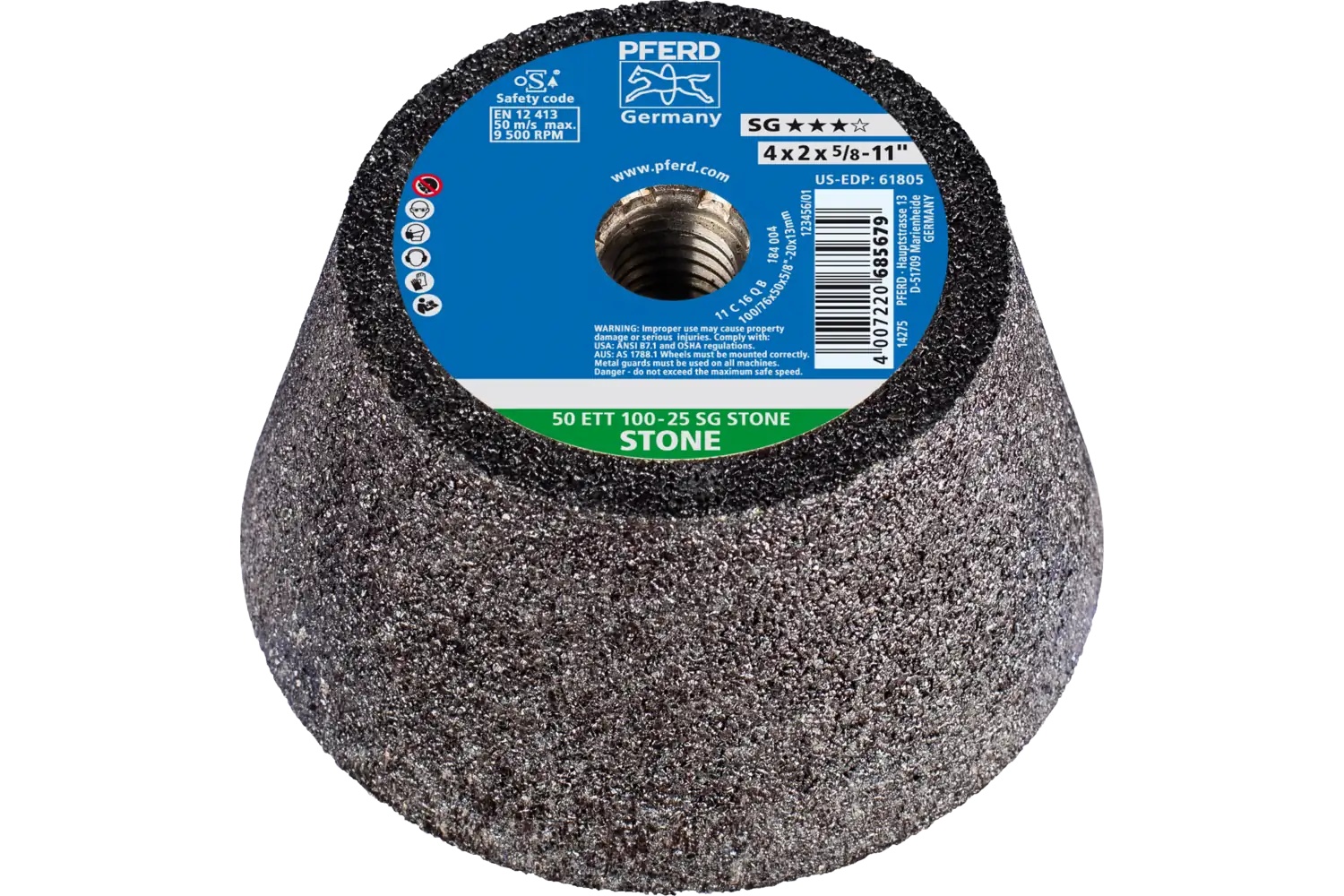 Picture of Pferd Cup Wheel, 4" X 3-1/2 X 5/8-11, Sg Stone, T11, Silicon Carbide (Sic)